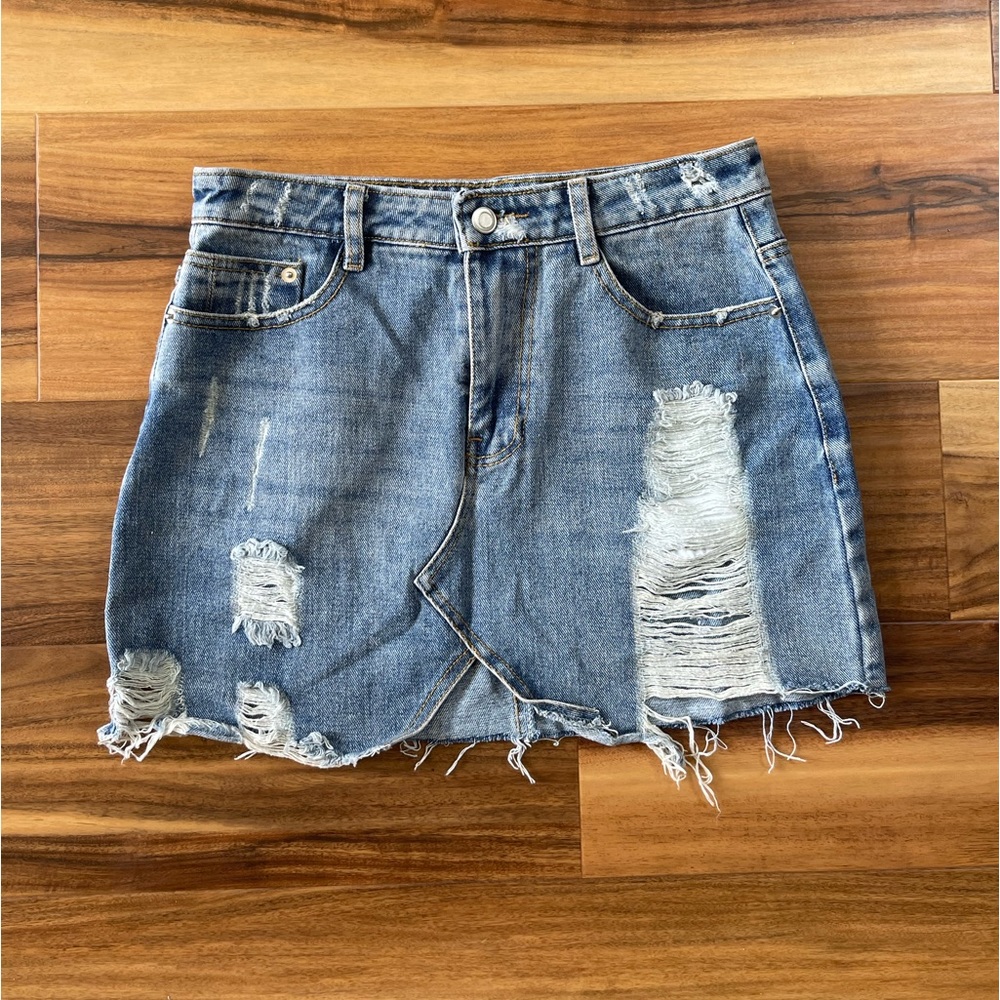 Distressed Jean Skirt from Local Boutique Size S